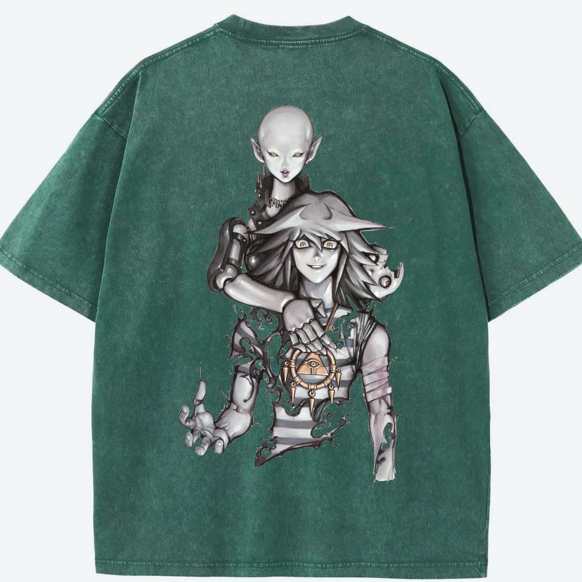 （画像用） 遊☆戯☆王 Yu-Gi-Oh! 綿100% ヴィンテージ風 半袖Tシャツ（背面プリント）